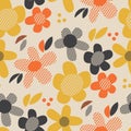 Vintage colors geometric floral seamless pattern. Royalty Free Stock Photo
