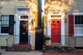 Traditional Colourful Front Doors at Sunset Royalty Free Stock Photo