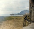 1900 Vintage Colourised Photo of Clarach Bay, Aberystwyth, Wales, UK