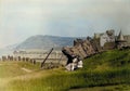 1901 Vintage Colourised Photo of Ladies in Castle Grounds, Aberystwyth, Wales, UK Royalty Free Stock Photo