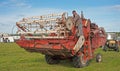 Vintage combined harvester at Roseisle Rally