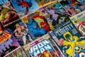 Vintage comic book collection showing comic book covers