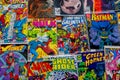 Vintage comic book collection showing comic book covers