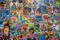 Vintage comic book collection showing comic book covers