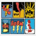 Vintage comic book explosions Royalty Free Stock Photo