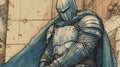 Vintage Comic Book: Injured Knight With Pencil Style
