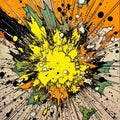 Vintage Comic Book Style Explosion In Yellow
