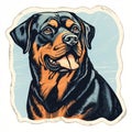 Vintage Style Rottweiler Dog Illustration - Powerful And Emotive Portraiture