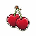 Vintage Comic Style Red Cherry Stickers - Kenny Scharf Inspired