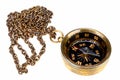 Vintage compass with chain Royalty Free Stock Photo
