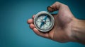 The vintage compass in hand.AI generated image Royalty Free Stock Photo