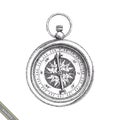 Vintage Compass hand drawing black and white clipart Royalty Free Stock Photo