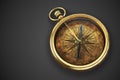 Vintage compass isolated on black background