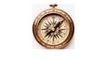 vintage compass isolated on transparent white background Royalty Free Stock Photo