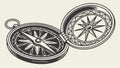 Vintage Compass and Navigation Map, Adventure and Exploration, vector design Generative AI Royalty Free Stock Photo