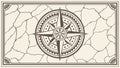 Vintage Compass Rose on Cracked Parchment Texture, vector design Generative AI Royalty Free Stock Photo