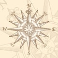 Vintage Compass Rose Engraving Royalty Free Stock Photo