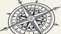 Vintage Compass Rose Icon for Navigation and Exploration, vector design Generative AI Royalty Free Stock Photo