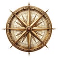 Vintage Compass Rose isolated white background Royalty Free Stock Photo