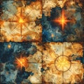 Vintage Compass Rose Map Collage Royalty Free Stock Photo