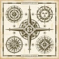 Vintage Compass Roses Set Royalty Free Stock Photo