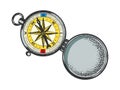 vintage compass sketch vector illustration Royalty Free Stock Photo