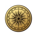 Vintage compass wind rose symbol