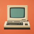 Vintage Computer Art: Maya Rendered Minimalist Painting Of 1980s Suburban Ennui Royalty Free Stock Photo