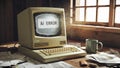 A Vintage Computer Displaying an AI Error Message Royalty Free Stock Photo