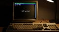 vintage computer displaying input output error Royalty Free Stock Photo