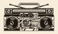 Vintage concept of ghetto blaster Royalty Free Stock Photo