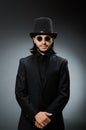 The vintage concept with man wearing black top hat Royalty Free Stock Photo