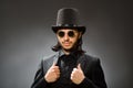 The vintage concept with man wearing black top hat Royalty Free Stock Photo