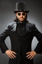 The vintage concept with man wearing black top hat Royalty Free Stock Photo