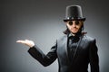 The vintage concept with man wearing black top hat Royalty Free Stock Photo