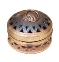 Vintage container for mosquito-repellent. Royalty Free Stock Photo