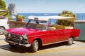 Vintage convertible taxi car on Capri island in Italy