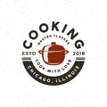 Vintage cooking classes logo. retro styled culinary school emblem. vector illustration Royalty Free Stock Photo