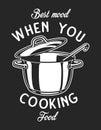 Vintage cookware monochrome logo
