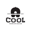 Vintage cool boy with hat and sunglasses logo design vector graphic symbol icon sign illustration creative idea