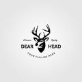 Vintage cool deer head logo vector emblem illustration design