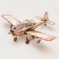 Vintage Copper Airplane with Detailed Engine and Propeller Isolated on Transparent Background Royalty Free Stock Photo