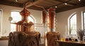 Vintage Copper Alembic Still in Distillery Royalty Free Stock Photo