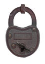 Vintage copper padlock with key Royalty Free Stock Photo