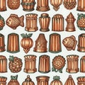 Vintage Copper Spice Grinders and Fruits Royalty Free Stock Photo