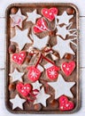 Vintage copper tray with Christmas sweets