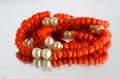 Vintage coral necklace Royalty Free Stock Photo