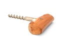 Vintage cork-screw on white Royalty Free Stock Photo