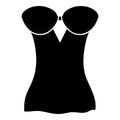 Vintage corset icon, simple black style