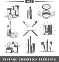 Vintage cosmetics elements